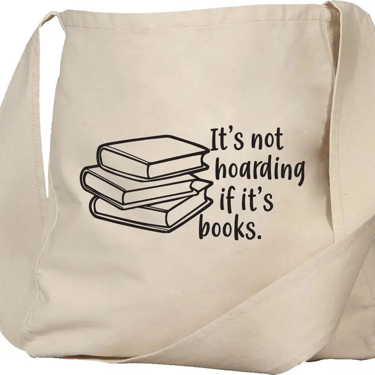 It's not hoarding if it's books canvas tote bag with pocket